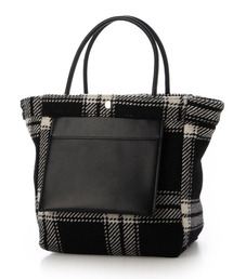 VERYコラボ カシュカシュ cachecache / ウールリバーシブルチェックトートバッグ
