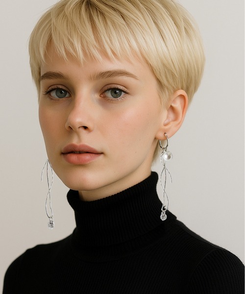 NOLITA LABORATORY(ノリータラボラトリー)の「【 NOLITA / ノリータ 】 ビーズパール メタルライン フープイヤリング JOY-SOU(イヤリング・レディース・シルバー/ゴールド・FREE)」の3枚目の写真