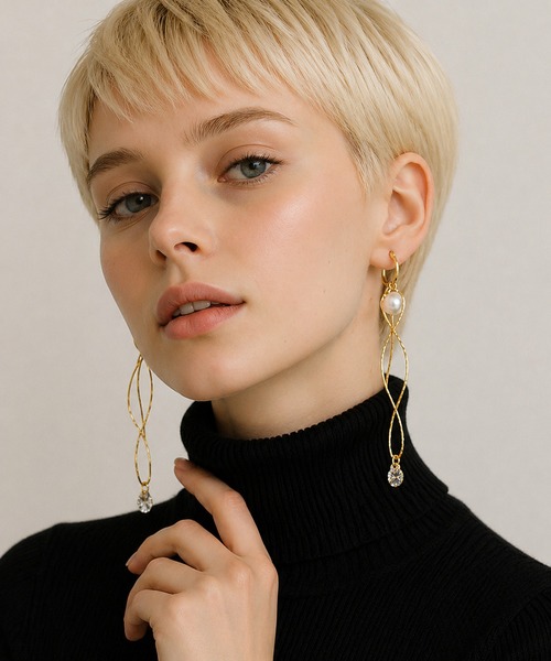 NOLITA LABORATORY(ノリータラボラトリー)の「【 NOLITA / ノリータ 】 ビーズパール メタルライン フープイヤリング JOY-SOU(イヤリング・レディース・シルバー/ゴールド・FREE)」の9枚目の写真