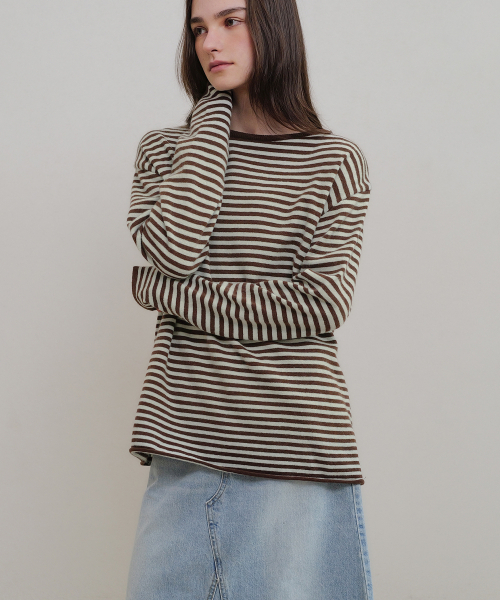 ANDNEEDS(アンドニーズ)の「Meg stripe knit (mint)(ニット/セーター・レディース・その他・FREE)」の1枚目の写真