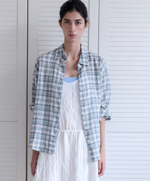 ANDNEEDS | Boho check shirt (blue)(シャツ/ブラウス)