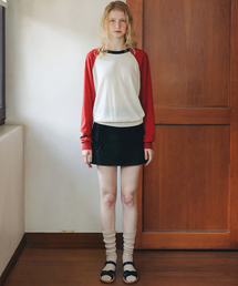 Torre frill mini skirt (black)