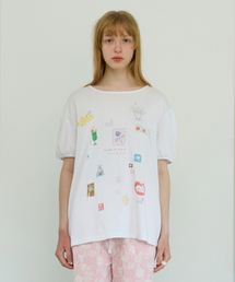 FUN FROM FUN（ファンフロムファン）の「Diary puff t-shirt, White（Tシャツ/カットソー）」