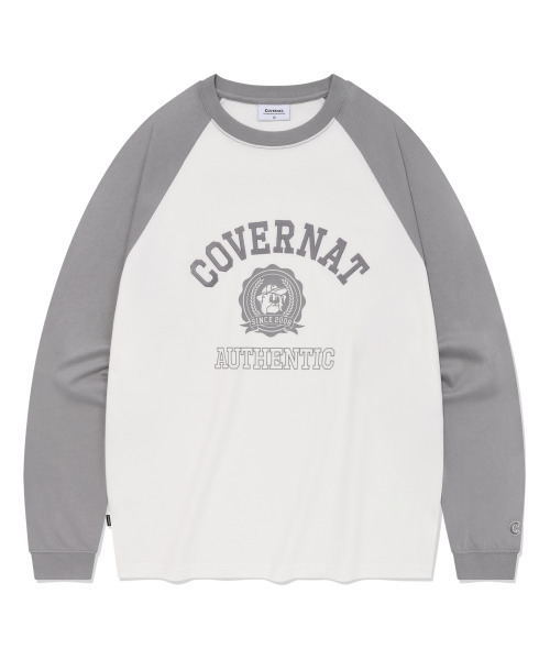 Border Collie Emblem Raglan Long Sleeve Gray