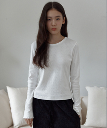 Pointelle Slim Cotton Tee (White)