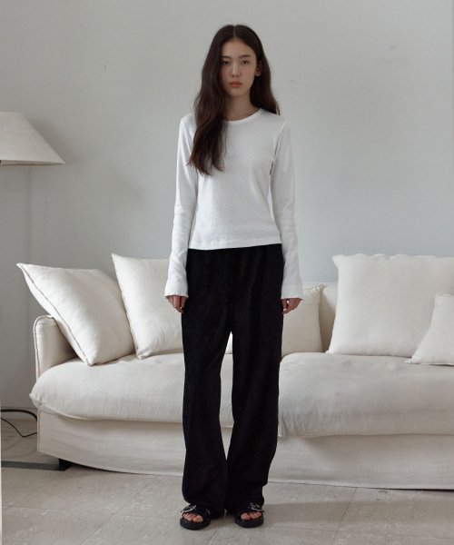 38COMEONCOMMON（38カモンコモン）の「Pointelle Slim Cotton Tee (White)（Tシャツ/カットソー・レディース・その他・FREE）」の3枚目の写真
