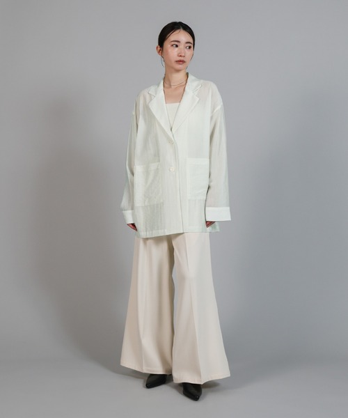 select MOCA Et(セレクトモカエト)の「【Et】Sheer Tailored Jacket(テーラードジャケット・レディース・ブラック/アイボリー・FREE)」の4枚目の写真