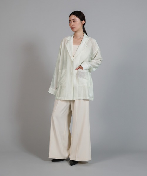 select MOCA Et(セレクトモカエト)の「【Et】Sheer Tailored Jacket(テーラードジャケット・レディース・ブラック/アイボリー・FREE)」の9枚目の写真
