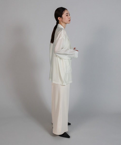 select MOCA Et(セレクトモカエト)の「【Et】Sheer Tailored Jacket(テーラードジャケット・レディース・ブラック/アイボリー・FREE)」の11枚目の写真