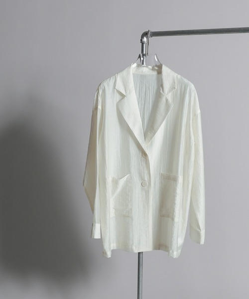 select MOCA Et(セレクトモカエト)の「【Et】Sheer Tailored Jacket(テーラードジャケット・レディース・ブラック/アイボリー・FREE)」の14枚目の写真