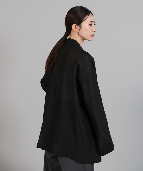select MOCA Et(セレクトモカエト)の「【Et】Sheer Tailored Jacket(テーラードジャケット・レディース・ブラック/アイボリー・FREE)」の21枚目の写真