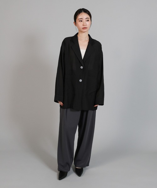 select MOCA Et(セレクトモカエト)の「【Et】Sheer Tailored Jacket(テーラードジャケット・レディース・ブラック/アイボリー・FREE)」の22枚目の写真