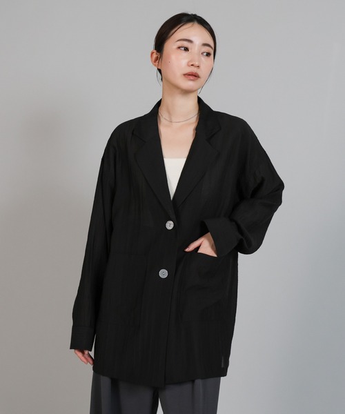 select MOCA Et(セレクトモカエト)の「【Et】Sheer Tailored Jacket(テーラードジャケット・レディース・ブラック/アイボリー・FREE)」の17枚目の写真