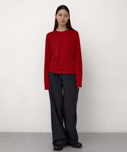 38COMEONCOMMON（38カモンコモン）の「Tencel Long Sleeve T-Shirts (Red)（Tシャツ/カットソー・レディース・その他・FREE）」の3枚目の写真