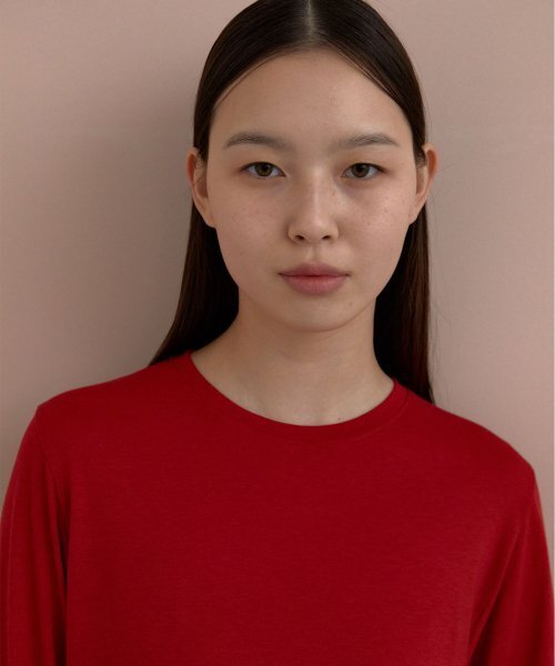 38COMEONCOMMON（38カモンコモン）の「Tencel Long Sleeve T-Shirts (Red)（Tシャツ/カットソー・レディース・その他・FREE）」の4枚目の写真