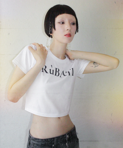 RUBATI(ルバティ)の「ロゴクロップTシャツ_ホワイト(Tシャツ/カットソー・レディース・その他・size2/size1)」の2枚目の写真