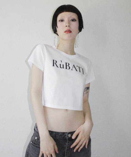 RUBATI(ルバティ)の「ロゴクロップTシャツ_ホワイト(Tシャツ/カットソー・レディース・その他・size2/size1)」の3枚目の写真