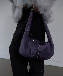 SETUP-EXE（セットアップイーエックスイー）の「SUEDE STUDDED SHOULDER BAG / PURPLE（ショルダーバッグ）」