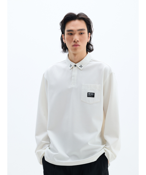 Уэбнпокет Point Cara T‑shirt (White) — футболка с накладным карманом, белая