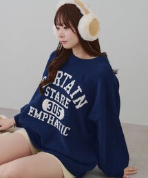 ロゴモールニット