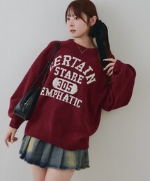 ロゴモールニット
