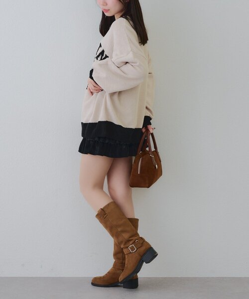 Another Branch olive des olive(アナザーブランチオリーブデオリーブ)の「ロゴモールニット(ニット/セーター・レディース・ネイビー/ボルドー/チャコールグレー/ライトベージュ/ピンク/その他1/その他2/サックスブルー・FREE)」の20枚目の写真