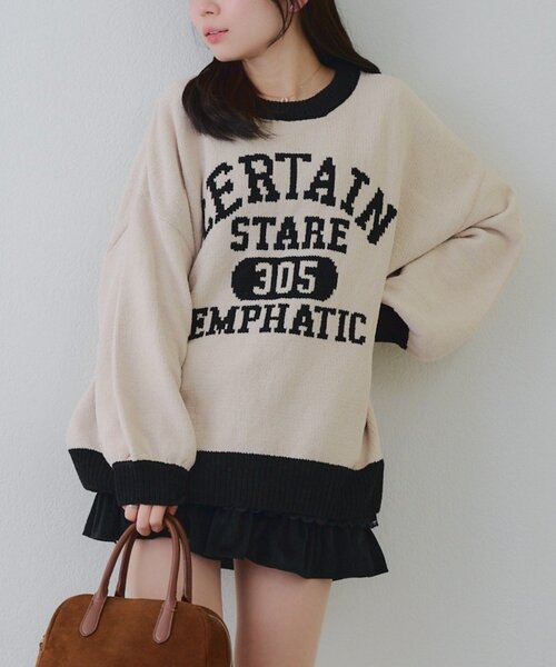 Another Branch olive des olive(アナザーブランチオリーブデオリーブ)の「ロゴモールニット(ニット/セーター・レディース・ネイビー/ボルドー/チャコールグレー/ライトベージュ/ピンク/その他1/その他2/サックスブルー・FREE)」の21枚目の写真