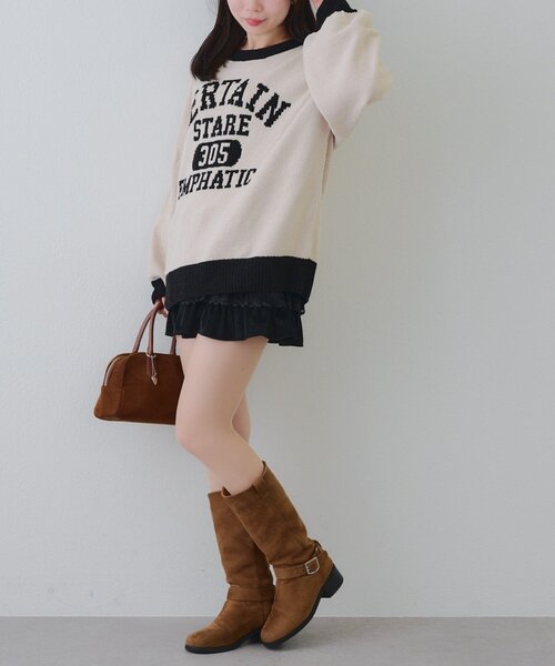 Another Branch olive des olive(アナザーブランチオリーブデオリーブ)の「ロゴモールニット(ニット/セーター・レディース・ネイビー/ボルドー/チャコールグレー/ライトベージュ/ピンク/その他1/その他2/サックスブルー・FREE)」の22枚目の写真