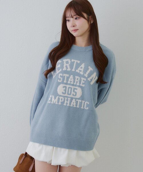 Another Branch olive des olive(アナザーブランチオリーブデオリーブ)の「ロゴモールニット(ニット/セーター・レディース・ネイビー/ボルドー/チャコールグレー/ライトベージュ/ピンク/その他1/その他2/サックスブルー・FREE)」の10枚目の写真