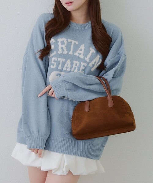 Another Branch olive des olive(アナザーブランチオリーブデオリーブ)の「ロゴモールニット(ニット/セーター・レディース・ネイビー/ボルドー/チャコールグレー/ライトベージュ/ピンク/その他1/その他2/サックスブルー・FREE)」の11枚目の写真
