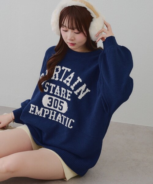 Another Branch olive des olive(アナザーブランチオリーブデオリーブ)の「ロゴモールニット(ニット/セーター・レディース・ネイビー/ボルドー/チャコールグレー/ライトベージュ/ピンク/その他1/その他2/サックスブルー・FREE)」の17枚目の写真