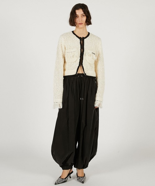 PRANK PROJECT（プランクプロジェクト）の「【Pre-Order】フロントチャームニットジャケット / Front Charm Knit Jacket（ニット/セーター・レディース・ブラック/ホワイト・FREE）」の3枚目の写真