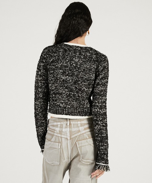 PRANK PROJECT（プランクプロジェクト）の「【Pre-Order】フロントチャームニットジャケット / Front Charm Knit Jacket（ニット/セーター・レディース・ブラック/ホワイト・FREE）」の13枚目の写真