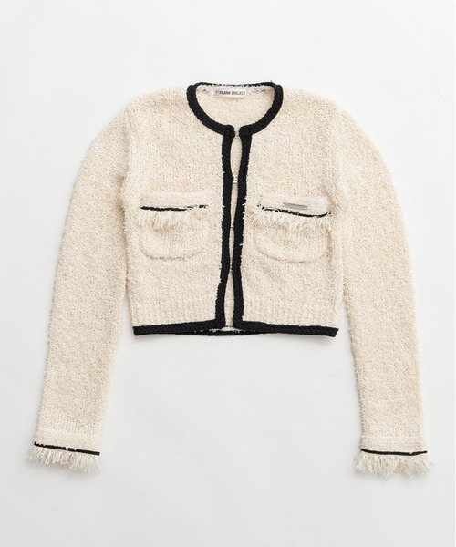 PRANK PROJECT（プランクプロジェクト）の「【Pre-Order】フロントチャームニットジャケット / Front Charm Knit Jacket（ニット/セーター・レディース・ブラック/ホワイト・FREE）」の15枚目の写真