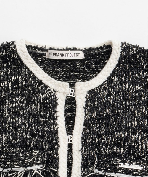 PRANK PROJECT（プランクプロジェクト）の「【Pre-Order】フロントチャームニットジャケット / Front Charm Knit Jacket（ニット/セーター・レディース・ブラック/ホワイト・FREE）」の18枚目の写真