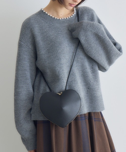 KATHARINE ROSS（キャサリンロス）の「【KATHARINE ROSS】【MILLELA FIRENZE】ハートレザーショルダー（ショルダーバッグ・レディース・シルバー/ブラック・MEDIUM）」の3枚目の写真