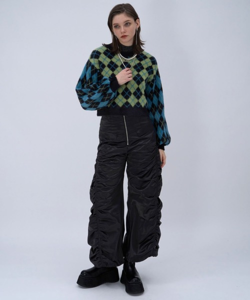 HARE（ハレ）の「2WAYフロントジップギャザーハイウエストパンツ(HARE)（その他パンツ・レディース・ブラック/グレー・FREE）」の3枚目の写真