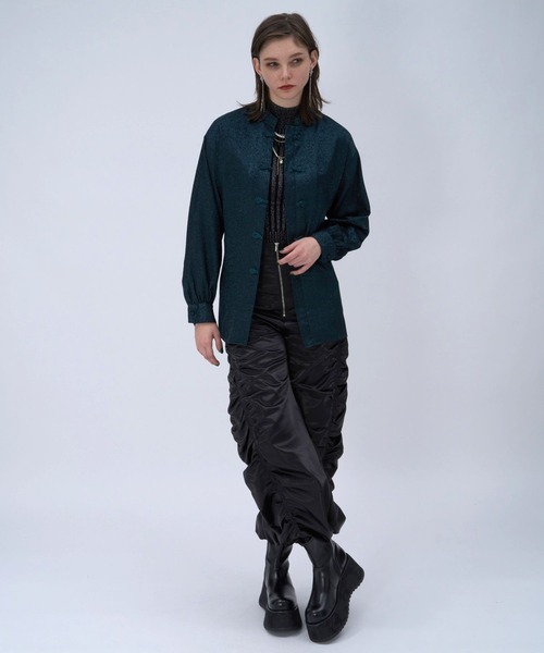 HARE（ハレ）の「2WAYフロントジップギャザーハイウエストパンツ(HARE)（その他パンツ・レディース・ブラック/グレー・FREE）」の4枚目の写真