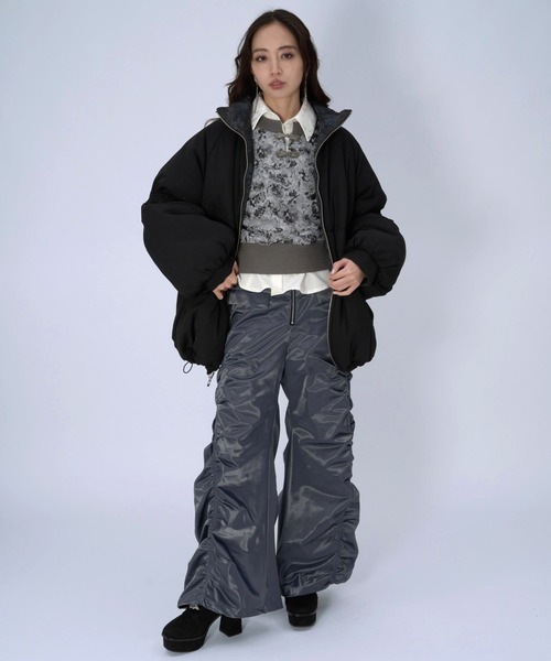 HARE（ハレ）の「2WAYフロントジップギャザーハイウエストパンツ(HARE)（その他パンツ・レディース・ブラック/グレー・FREE）」の8枚目の写真