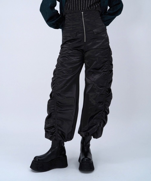 HARE（ハレ）の「2WAYフロントジップギャザーハイウエストパンツ(HARE)（その他パンツ・レディース・ブラック/グレー・FREE）」の15枚目の写真