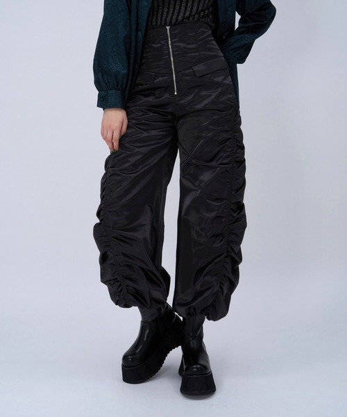 HARE（ハレ）の「2WAYフロントジップギャザーハイウエストパンツ(HARE)（その他パンツ・レディース・ブラック/グレー・FREE）」の16枚目の写真
