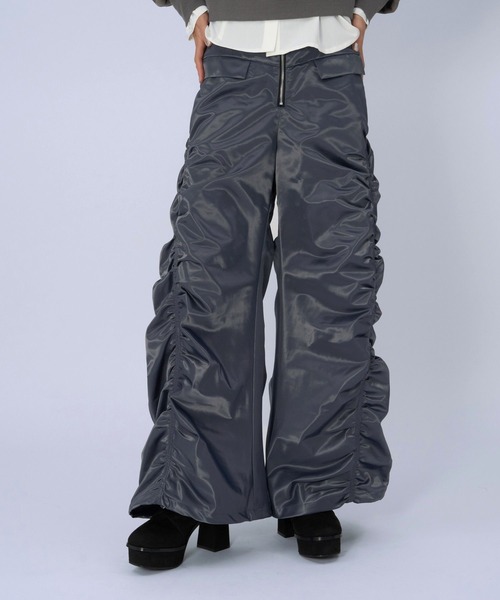 HARE（ハレ）の「2WAYフロントジップギャザーハイウエストパンツ(HARE)（その他パンツ・レディース・ブラック/グレー・FREE）」の9枚目の写真