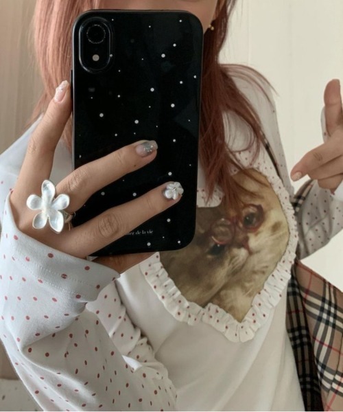 Love cat dot tops（Tシャツ/カットソー）｜Vipoa（ヴィポア）の