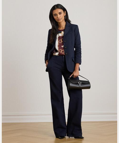 LAUREN RALPH LAUREN(ローレン ラルフ ローレン)の「コットン ヘリンボーン ジャカード ブレザー(テーラードジャケット・レディース・ネイビー系1・6/4/2/0)」の3枚目の写真