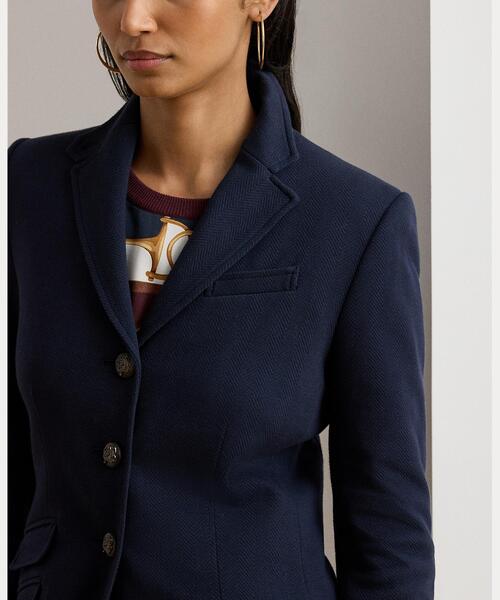 LAUREN RALPH LAUREN(ローレン ラルフ ローレン)の「コットン ヘリンボーン ジャカード ブレザー(テーラードジャケット・レディース・ネイビー系1・6/4/2/0)」の5枚目の写真