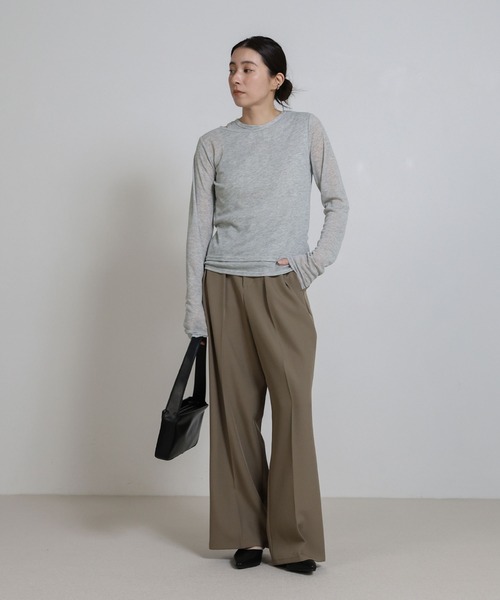 select MOCA(セレクトモカ)の「シアーレイヤードアシメネックトップス(Tシャツ/カットソー・レディース・クリアブルー/グレー/オフホワイト/チャコールグレー・FREE)」の21枚目の写真