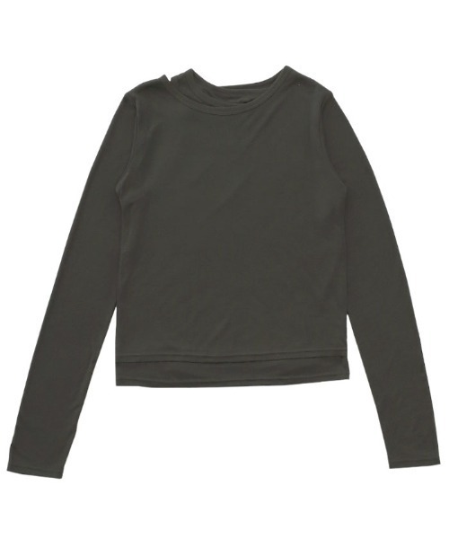 select MOCA(セレクトモカ)の「シアーレイヤードアシメネックトップス(Tシャツ/カットソー・レディース・クリアブルー/グレー/オフホワイト/チャコールグレー・FREE)」の12枚目の写真