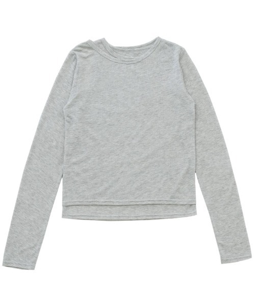 select MOCA(セレクトモカ)の「シアーレイヤードアシメネックトップス(Tシャツ/カットソー・レディース・クリアブルー/グレー/オフホワイト/チャコールグレー・FREE)」の13枚目の写真