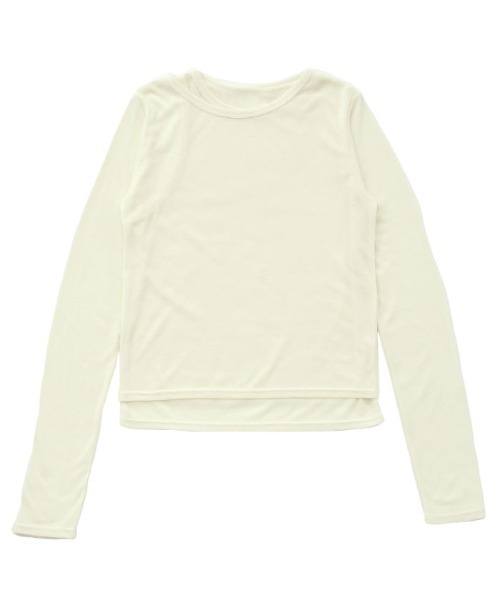 select MOCA(セレクトモカ)の「シアーレイヤードアシメネックトップス(Tシャツ/カットソー・レディース・クリアブルー/グレー/オフホワイト/チャコールグレー・FREE)」の14枚目の写真