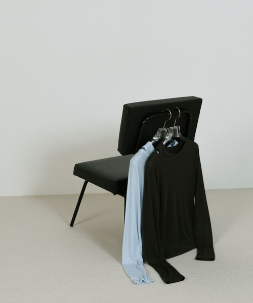 select MOCA(セレクトモカ)の「シアーレイヤードアシメネックトップス(Tシャツ/カットソー・レディース・クリアブルー/グレー/オフホワイト/チャコールグレー・FREE)」の10枚目の写真